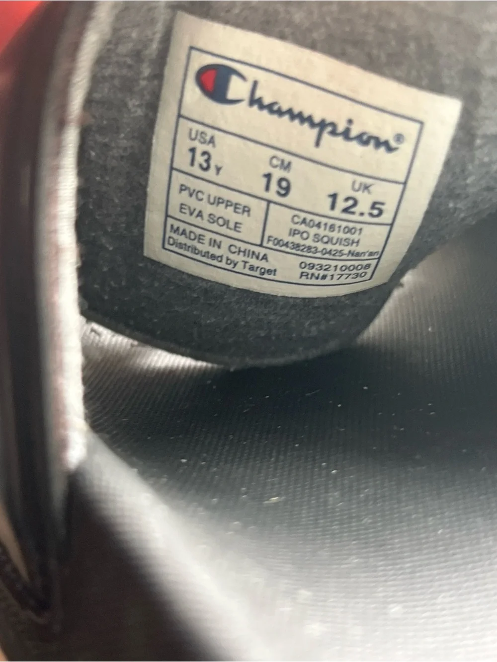 Champion Black Slide Sandals with White Logo